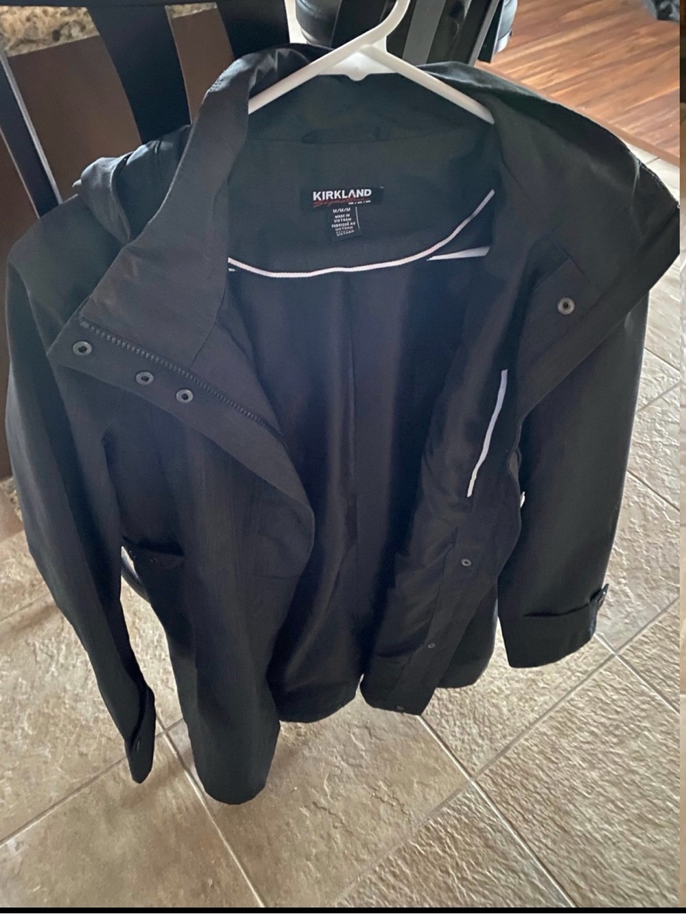 Kirkland Signature Women's Black Hooded Trench Coat
